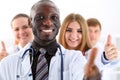 Group of medicine doctor hands show OK or approval sign Royalty Free Stock Photo