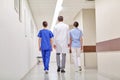 Group of medics or doctors walking along hospital Royalty Free Stock Photo