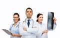 Group of medics with x-ray Royalty Free Stock Photo