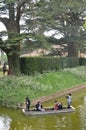 Group of Medieval punters in reenactment Royalty Free Stock Photo