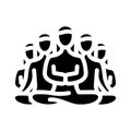 group meditation glyph icon vector illustration Royalty Free Stock Photo