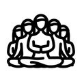 group meditation line icon vector illustration