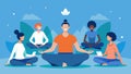 A group meditation session where participants are able to create a deep sense of connection and focus through their Royalty Free Stock Photo