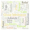 Group Meditation square word cloud.