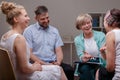 Group during meeting with therapist Royalty Free Stock Photo