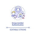 Group member authentication concept icon