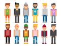 Group of men portrait different nationality friendship character team happy people young guy person vector illustration. Royalty Free Stock Photo