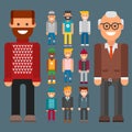 Group of men portrait different nationality friendship character team happy people young guy person vector illustration. Royalty Free Stock Photo