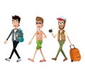 group men traveler toruist Royalty Free Stock Photo