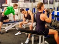 Group of men working his body at gym Royalty Free Stock Photo