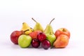 Group of meridional fruits on a white background