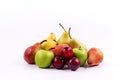 Group of meridional fruits on a white background