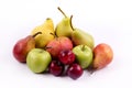 Group of meridional fruits on a white background