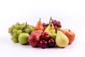 Group of meridional fruits on a white background