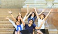 Group of merry students. Royalty Free Stock Photo