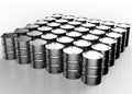 Group of metal oil barrels Royalty Free Stock Photo