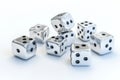Silver dice game gambling luck on white background Royalty Free Stock Photo