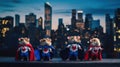 A group of mice dressed up as superheros. Generative AI image.