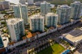 Group of midrise condominium buildings Miami scene Royalty Free Stock Photo