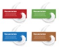 Group of milk splash on different color banners Royalty Free Stock Photo