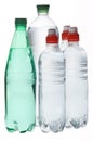 Group of mineral soda water bottles Royalty Free Stock Photo