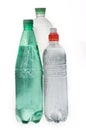 Group of mineral soda water bottles Royalty Free Stock Photo