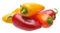 Group of mini sweet peppers isolated Royalty Free Stock Photo