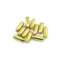 Group of 11mm bullets isolated on a white background Royalty Free Stock Photo