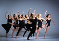 The group of modern ballet dancers