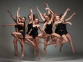 The group of modern ballet dancers