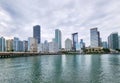 Group of modern buildings in downtown of city Miami America