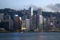 Victoria Harbor city Hongkong China sunset scenes