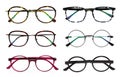 Group of modern fashionable spectacles.