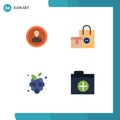 4 Thematic Vector Flat Icons and Editable Symbols of avatar, product, man, user, valentine