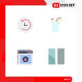 Group of 4 Modern Flat Icons Set for backup, shield, juice, spring, web Royalty Free Stock Photo