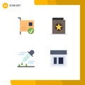 Group of 4 Modern Flat Icons Set for card, learning, devices, education, medicine dropper