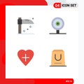Group of 4 Modern Flat Icons Set for halloween, buy, business, heart, e