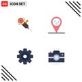 4 Universal Flat Icon Signs Symbols of saw, media, tool, raining, multimedia