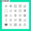 Group of 25 Modern Lines Set for life, design, video, page, web