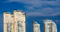 Group of modern multi-storey yellow and white big houses Royalty Free Stock Photo