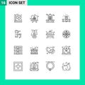 Group of 16 Modern Outlines Set for tap, tapwater, cology, plumbing, mechanical Royalty Free Stock Photo