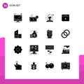 Stock Vector Icon Pack of 16 Line Signs and Symbols for building, month, money, date, lady