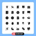 Solid Glyph Pack of 25 Universal Symbols of digital, business, heart, presentation, business