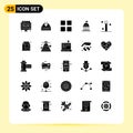 Group of 25 Modern Solid Glyphs Set for kitchen, vote, project, politics, campaign