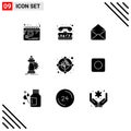 Group of 9 Modern Solid Glyphs Set for success, horse, time, chess, open