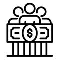 Group money allowance icon, outline style