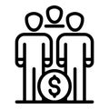 Group money invest icon, outline style