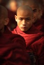 A group of monks in Amarapura, Myanmar (Burma) Royalty Free Stock Photo