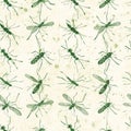 Group of mosquitos on a white background, suitable for insect control concepts Royalty Free Stock Photo