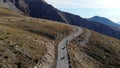 Group of motorcycles driving on mountains